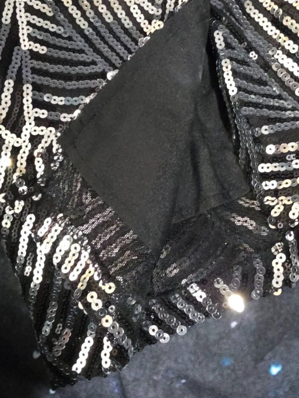 Gracia Size M Black Silver Sequin Art Deco Gatsby Midi Skirt Glam Cocktail Party - Picture 7 of 11